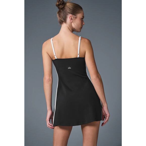 Alo Yoga Airbrush Streamlined Dress Black/White - S - Picture 3 of 4